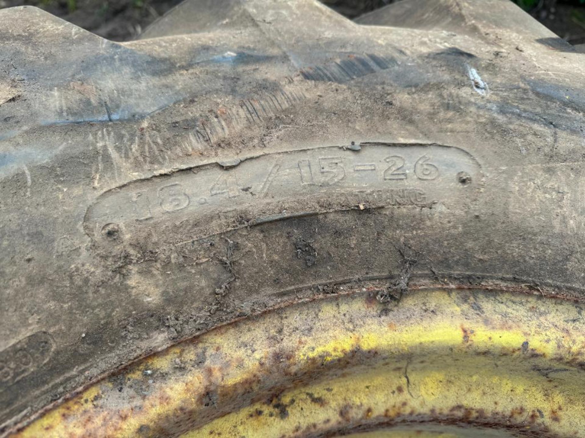 Pair Goodyear 18.4/15-26 wheels and tyres, 8 stud (suited to MB Trac) - Image 2 of 2