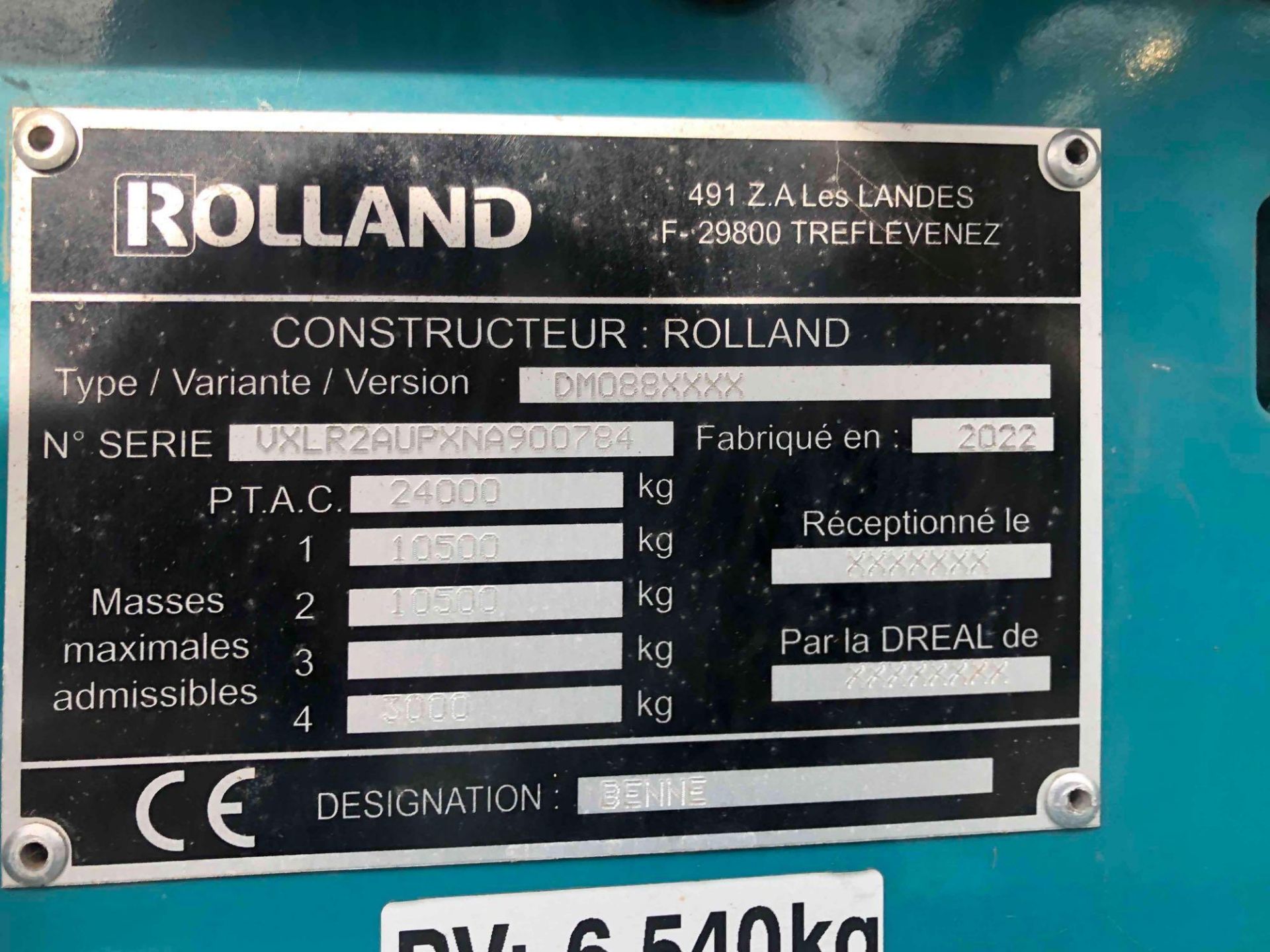 2022 Rolland Rollspeed 6835 18t twin axle grain trailer with sprung drawbar, air brakes, hydraulic t - Image 12 of 13
