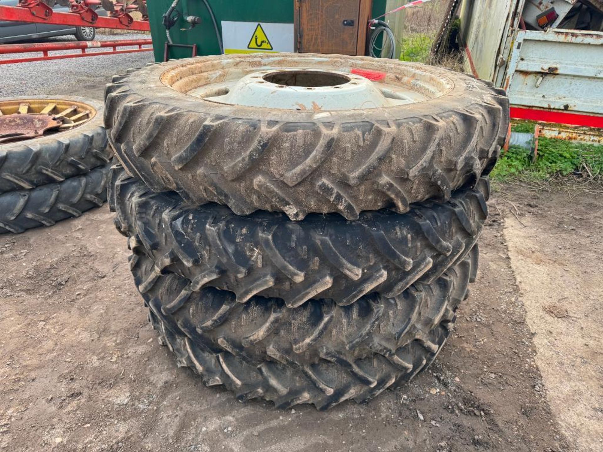 Set Kleber 11.2R44 Stocks AG row crop wheels and tyres to suit JCB Fastrac