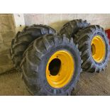 Pair of 380/75R20 XMCL wheels and Michelin tyres