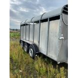 2014 Graham Edwards GET14WT tri-axle cattle trailer with cattle gate