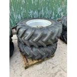 Pair of Michelin 16.9 R 28 wheels and tyres