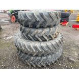 Set of 380/90R46 and 380/85R30 rowcrop wheels and BKT tyres