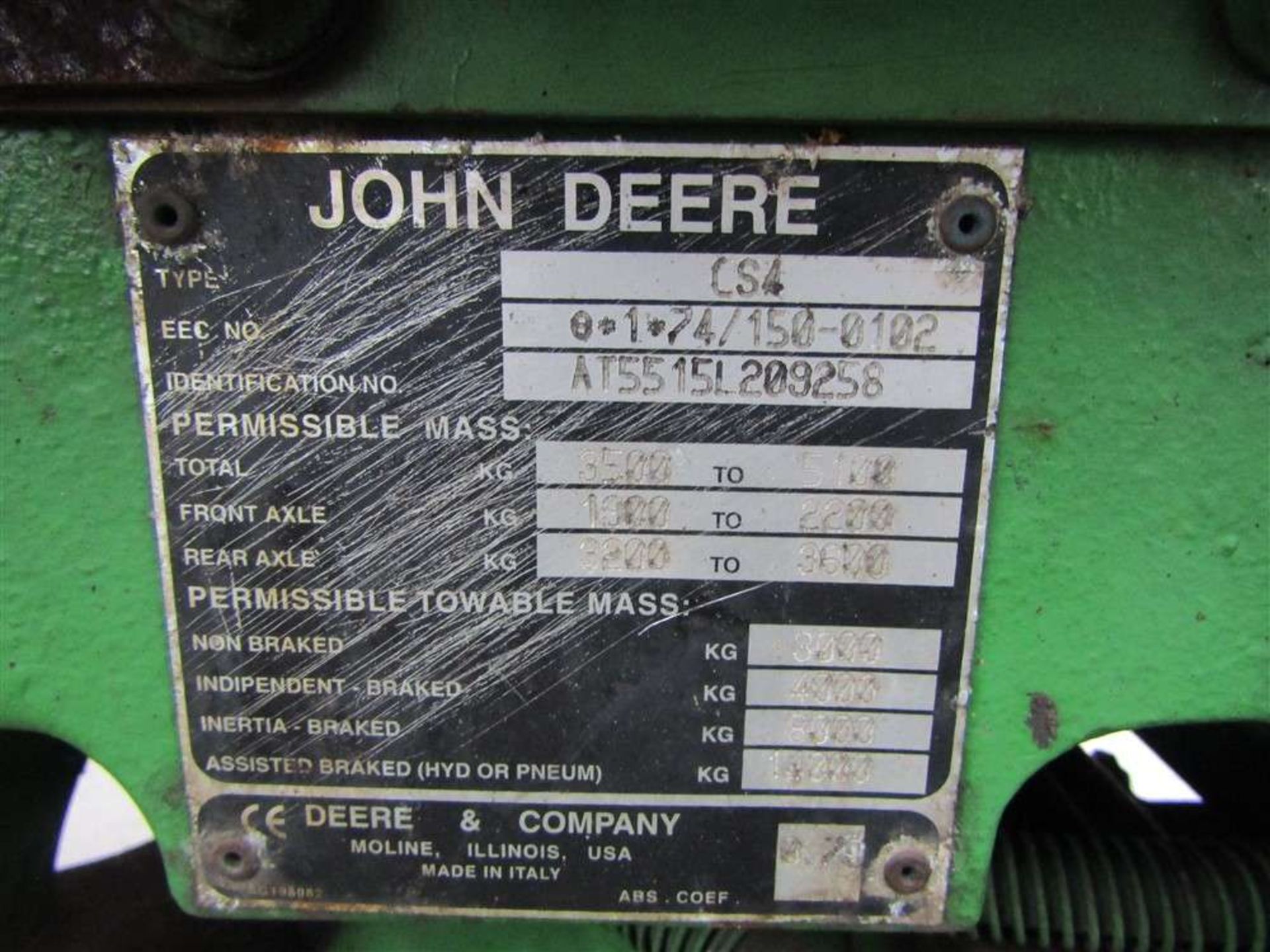 2008 08 reg John Deere 533 Tractor (Direct Council) - Image 7 of 7
