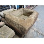 Small Natural Stone Trough With Drainage Hole