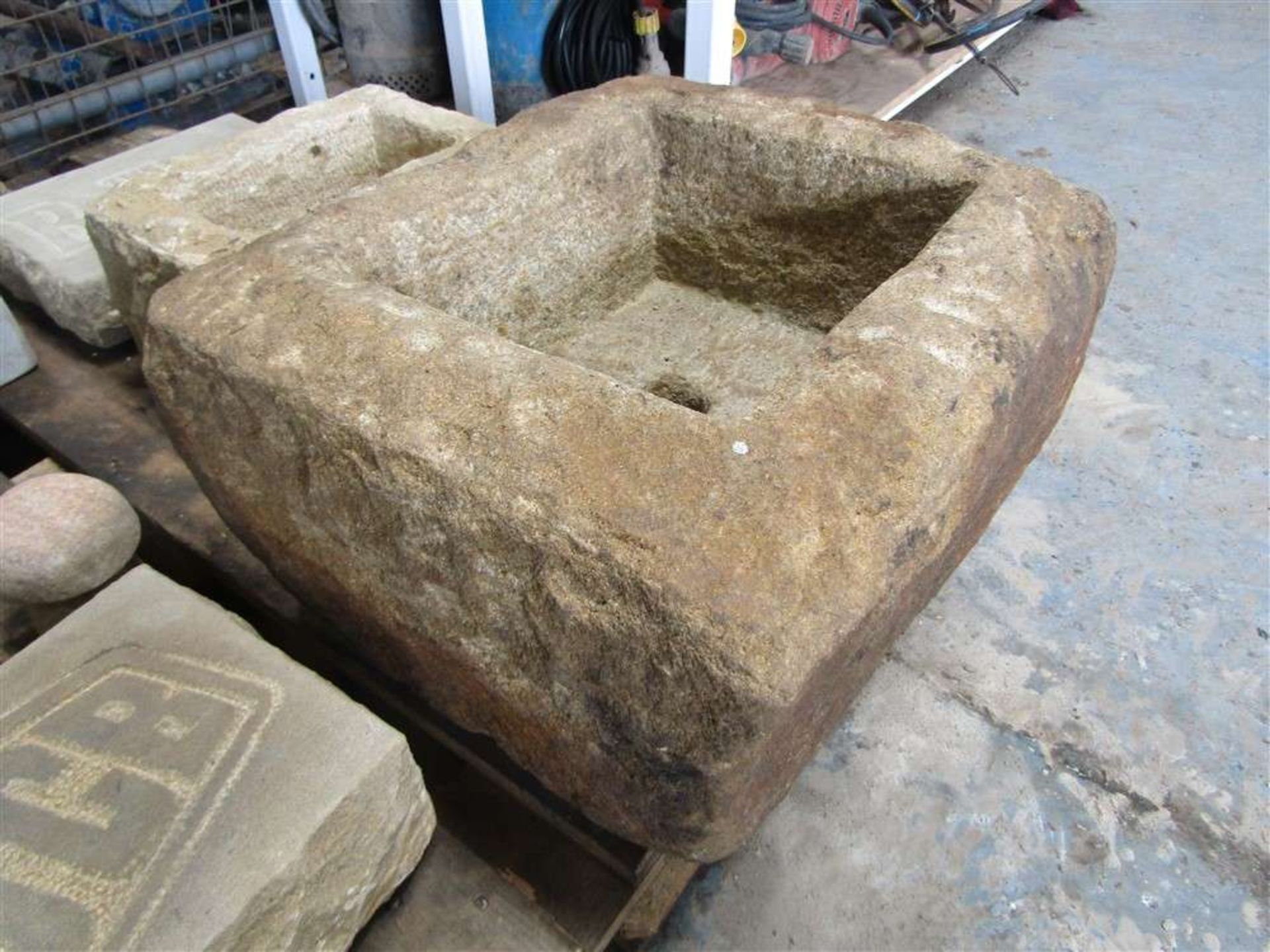 Small Natural Stone Trough With Drainage Hole