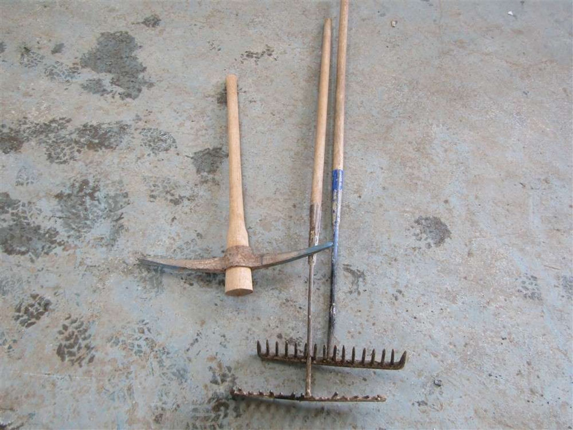 1 x Pair Tarmac Rakes & Pick Axe