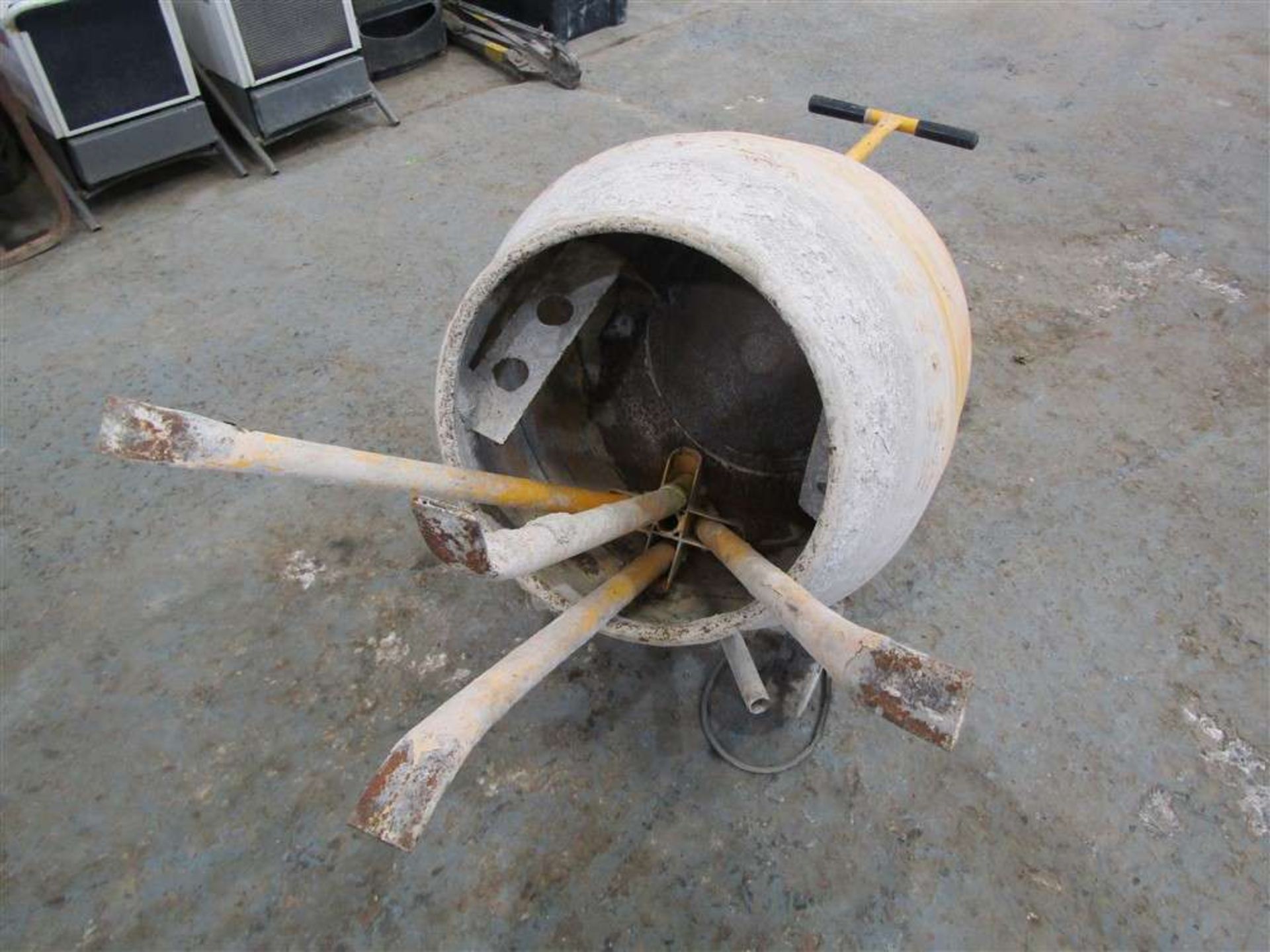 Yellow 240v Cement Mixer c/w Stand