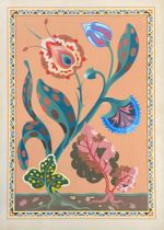 W.T Rose, 'Eastern Garden', 20th century gouache on card, 38x27cm