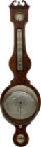 A 19th century mahogany cased barometer, 107cmL