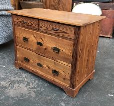A pine chest of drawers, two short over two long, 99x54x76cmH