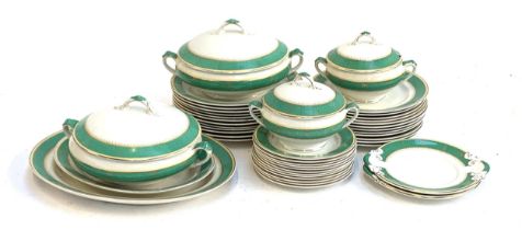 A Lawleys 'shagreen' dinner service comprising dinner plates (12), dessert plates (12), side