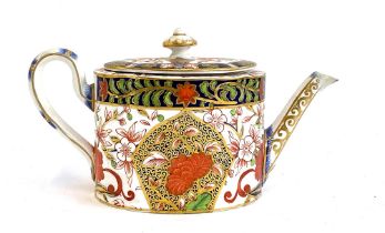 A 19th century Royal Crown Derby imari teapot, 12cmH