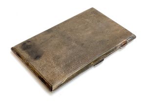 An engine turned silver cigarette case, Birmingham 1944. 14x8.5cm, 6.9ozt