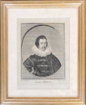 Isaac Oliver engraved by J. Miller, 18th century engraving, 17.5x14cm