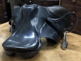 A 17" English leather saddle