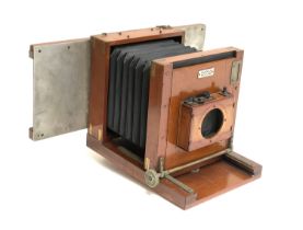 A Gandolfi mahogany and brass plate camera