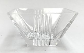 A Tiffany & Co. 'Metropolis' pattern art deco style crystal bowl, marked to base, 11cmW