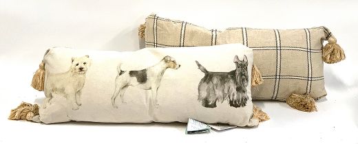 A pair of Voyage Maison 'Long Dogs' feather filled cushions, new with tags, each 72cmL