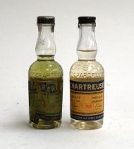 2 x 5cl miniatures of Green and Yellow Chartreuse, circa 1950s/60s