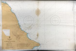 Whitby to Flamborough Head Admiralty chart. Scale 1:75000 at lat 54°00'. Printed July 1990.
