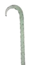 A turned glass walking cane, 128cm long Provenance: Property from Plas Llangatock, Crickhowell,