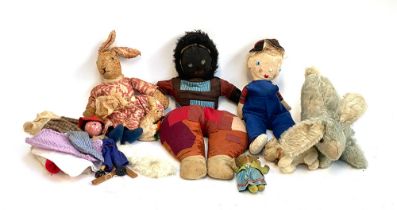 A quantity of vintage dolls, to include Hygienic Toys bear