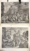 Two Hogarth reproduction prints, 'Southwark Fair' and 'Canvassing For Votes Plate II', (one af)