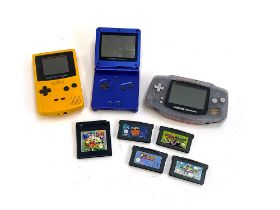 A Nintendo gameboy color, Gameboy Advance and SP, with games to include Mario Vs Donkey Kong,