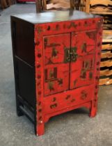 Interior design interest: A late 19th/early 20th century Chinese red lacquered cabinet, depicting