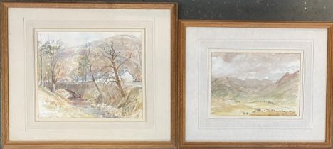 George Butler RWS (1904-1999), watercolour Lake District scenes, 24x29 and 17x25cm (2)