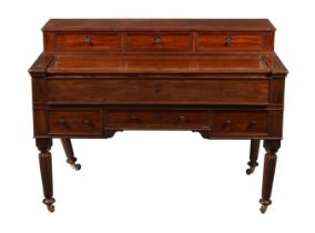 A George IV mahogany desk, 145cm wide, 80cm deep, 110cm high (legs af)