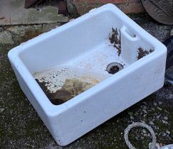 A white ceramic butlers sink, 46x60x26cmH