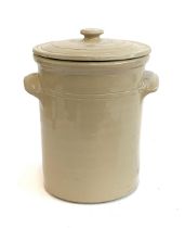 A large stoneware Pearsons of Chesterfield lidded crock, 34cmH