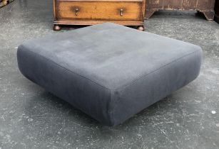 A large grey ottoman, 90x90x35cmH