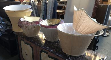 A large quantity of lampshades, to include pleated silk, some new