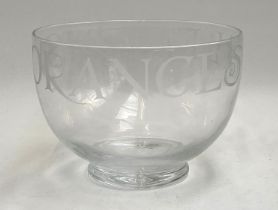A large Emma Bridgewater glass fruit bowl, 'Oranges and Lemons', 29x21cmH