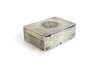 A small Victorian snuff box, maker's mark C.C, Birmingham 1893, engraved with monogram, 4.5x3.3x1.