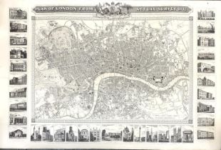 'Plan of London from actual survey 1832' engraving by John Shury. Together with two 18th century