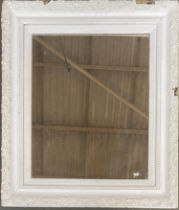 A white painted gesso rectangular mirror, 80x69cm