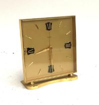A Swiss mid-century brass mantle clock. Loofing 15 jewel lever 8-day antimagnetic. Serial number