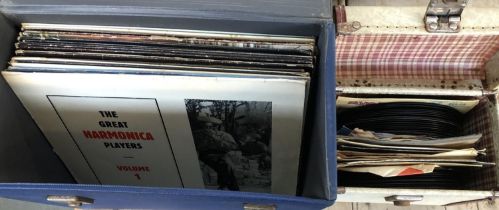 A vinyl carry case of LPs to include Nina Simeone, Santana, Getz/Gilberto, together with a small