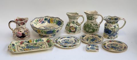 A quantity of Masons Ironstone ceramics, mainly Regency pattern, to include fruit bowl, jugs, side