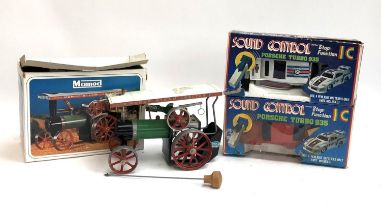 A Mamod T.E.1a steam tractor traction engine, boxed together with a wagon and fuel tablets, and