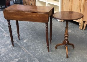 A 19th century mahogany Pembroke table, 79x40x74cmH; together with a 19th century circular tripod