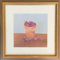 Brian Gallagher, 'Cherries in a Terracotta Pot', pastel on paper, signed in pencil, 20x20cm