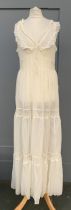A vintage white night gown with lace collar detail