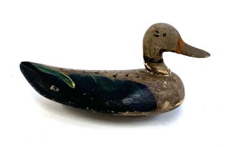 Folk art interest: a painted duck decoy, 32.5cmL