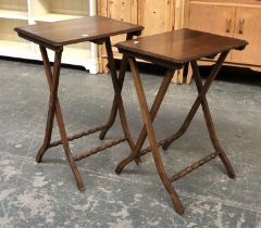 A pair of mahogany folding tables, 51cmW