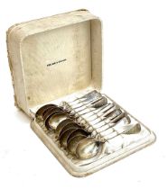 A cased set of 11 Birks stirling silver teaspoons, 8.3ozt